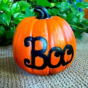Halloween a tabletop Decorative Boo Pumpkin - Medium size